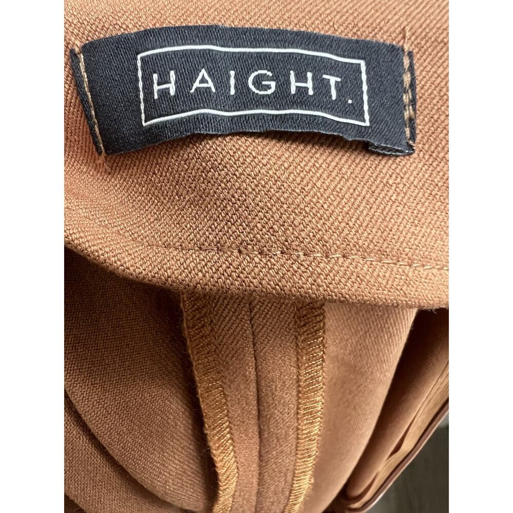 HAIGHT. Midi Straight Skirt Side Slit Sz XS Tan Orange Preppy - Picture 5 of 6
